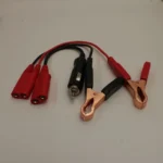 Autel PowerScan PS100 battery clips, cigarette lighter adapter, and connectors.