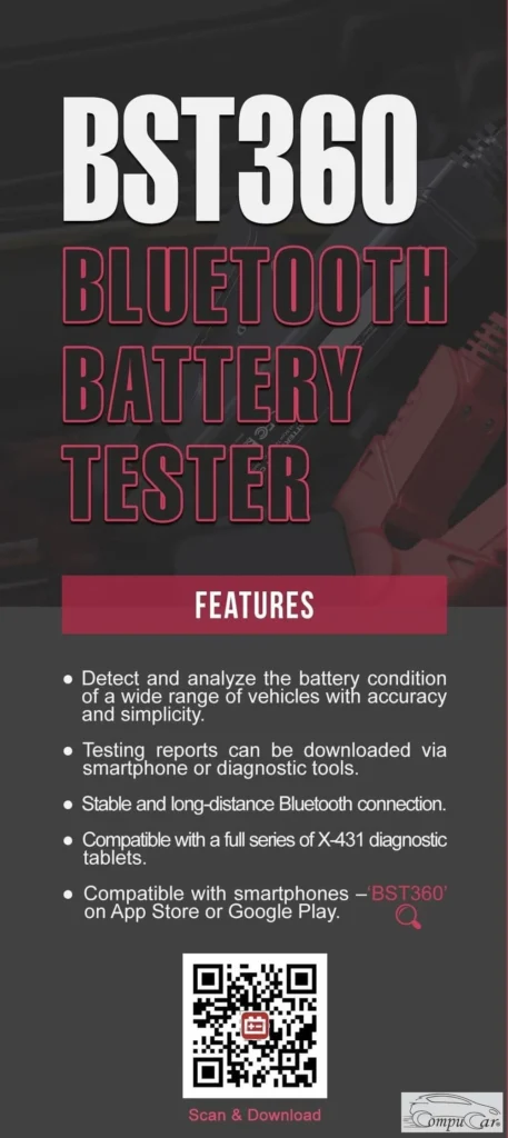 Launch BST360 car battery tester Features