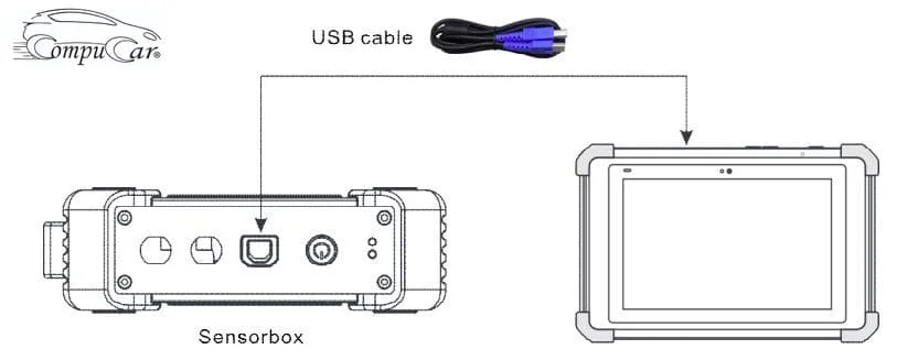 Connecting sensor box to X431 Diagnostic Tool