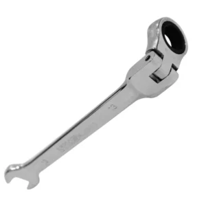 Close-up of flex ratchet wrench head Adjustable to fit various nut and bolt sizes