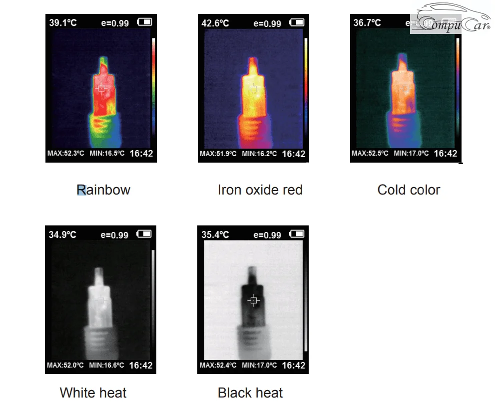 Launch tit 202 thermal imaging camera color code range