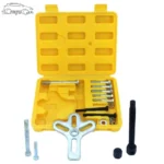 Organized plastic storage case containing the puller kit and its components