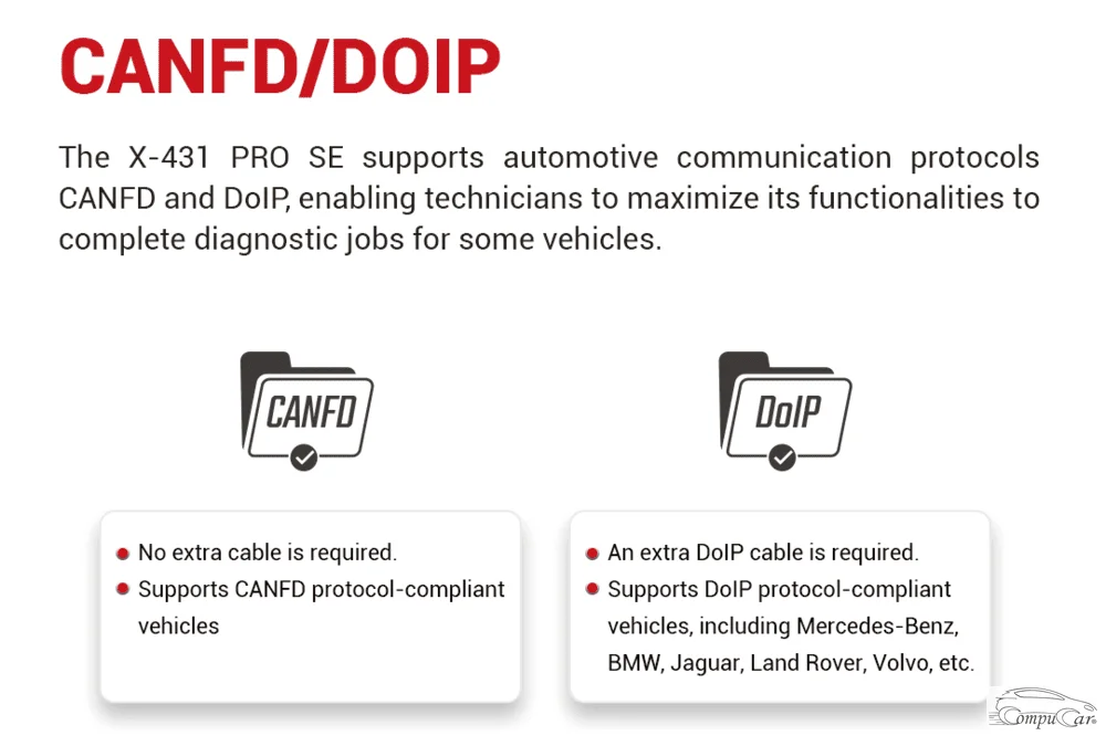 launch X431 pro se CANFD and DOIP protocols support