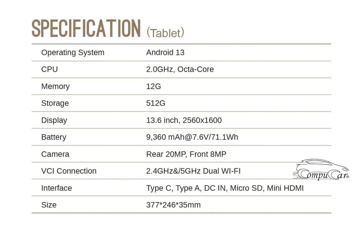 X-431 PAD IX Tablet specifications