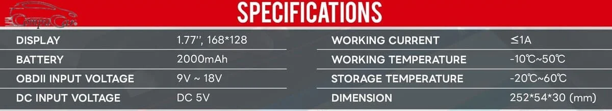 Launch TPMS Programming tool Specifications