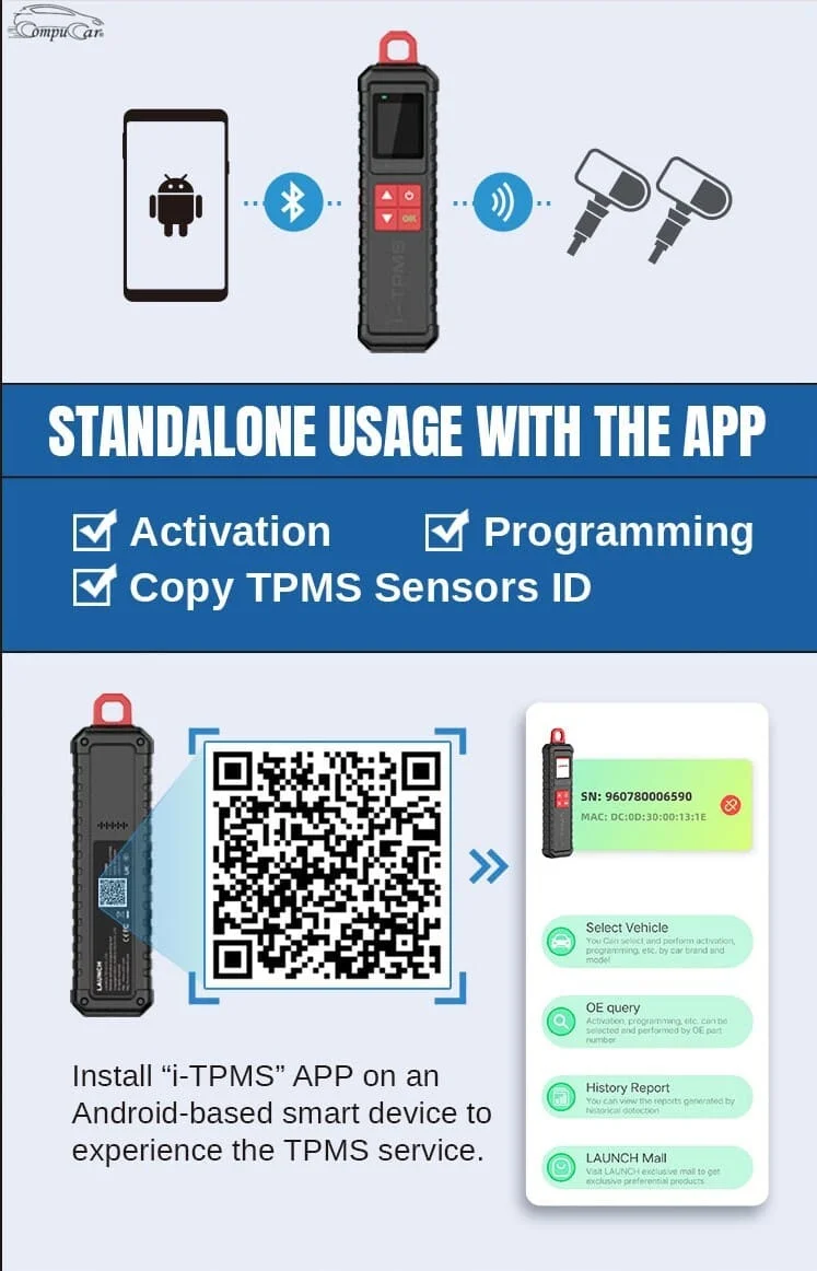 Standalone Operation Mode with the i-TPMS App on the Android smart phones