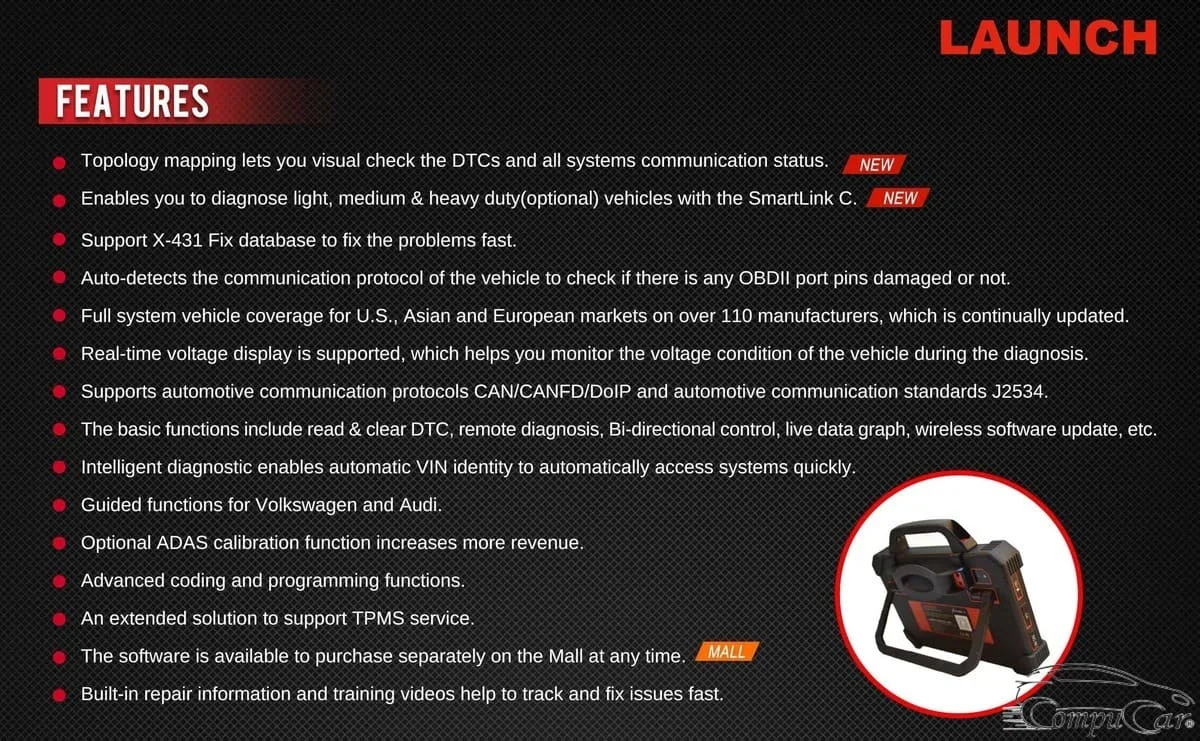 Key Features of the LAUNCH X431 PAD VII