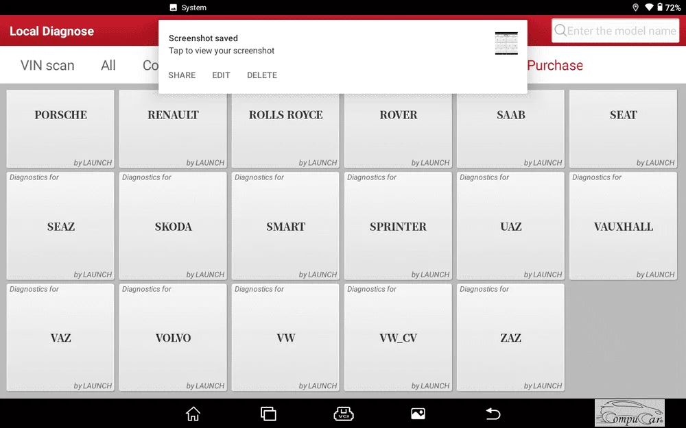 Screenshot 2 of European car brands supported by the car diagnostic tool