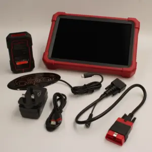 Launch X431 PRO3 SE scanner tablet with VCI and charging cables.