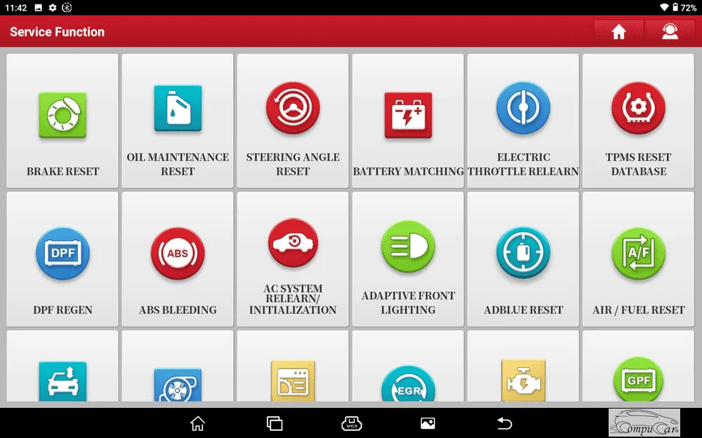 Screenshot 1 of special programming functions available in the Launch Pro car diagnostic and programming tool