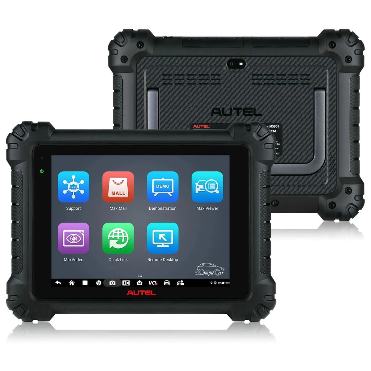 The Autel MaxiSYS MS909 tablet interface displaying control icons