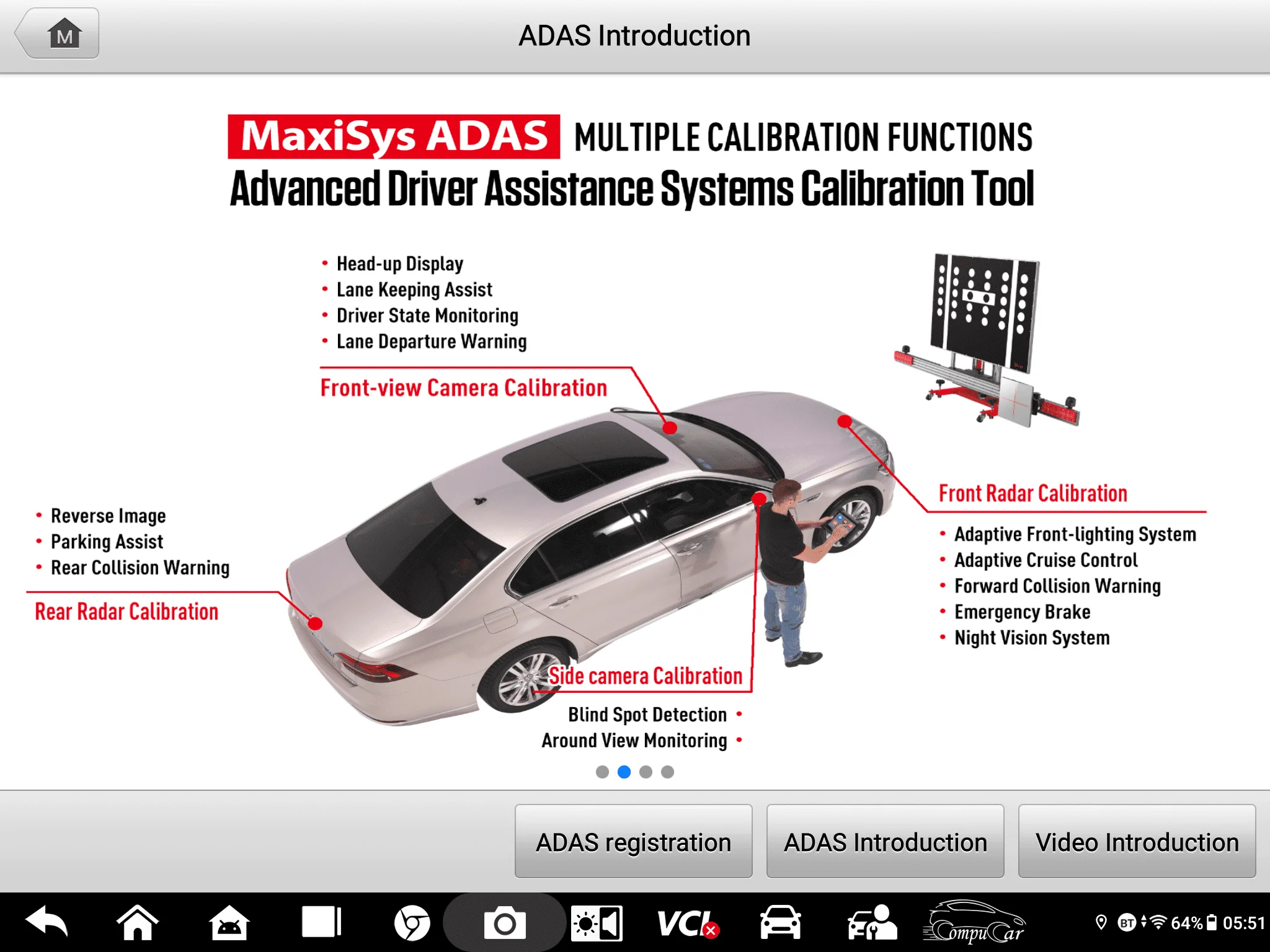 how Autel MaxiSYS MS909 connect to a vehicle's ADAS system for calibration and diagnostics