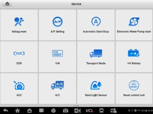 وظائف اعادة الضبط والبرمجة المدعومة في جهاز فحص الشاحنات اوتيل MS908CV القائمة 3