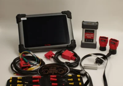 Components of Autel maxisys ms908cv ii Truck Diagnostic Scanner Kit.