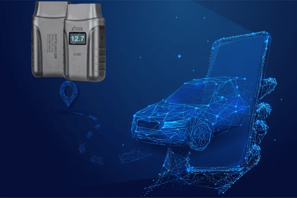 سيارة يتم فحصها من الجوال عبر جهاز فحص السيارة من الجوال xtool a30m