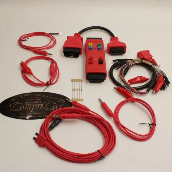 محوّل برمجة المفاتيح Autel G-BOX3 2 لقطة مقربة لجميع محتويات جهاز Autel G-Box3.